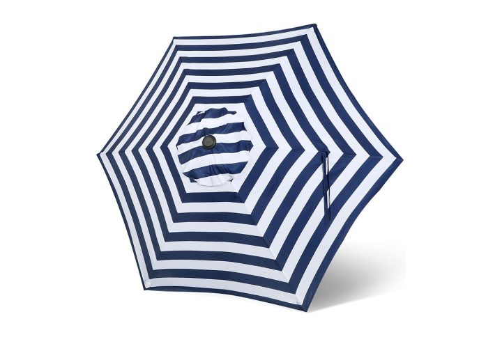 Blue & White Stripe Market Umbrella